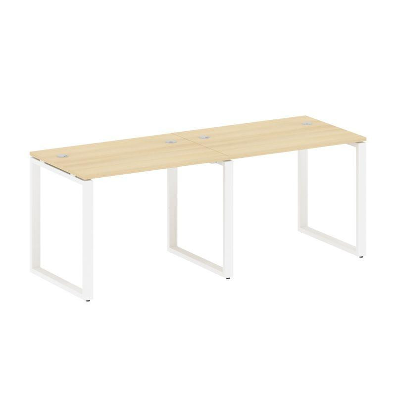 Metal System Рабочая станция на 2 места на О-образном м/к БО.СМ-2.1 Акация Лорка/Металл Белый 2000*7