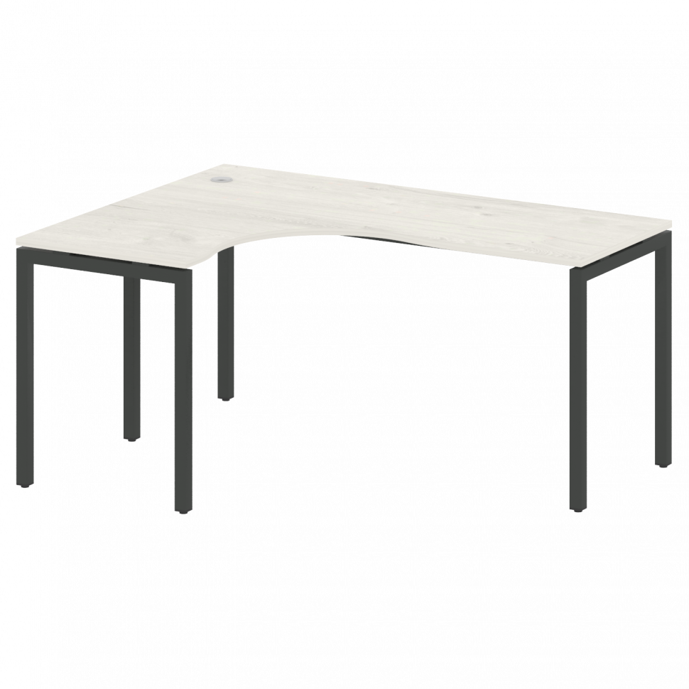 Metal System Quattro Стол криволинейный левый на П-образном м/к 40БП.СА-4 (L) Дуб Наварра/Металл Ант