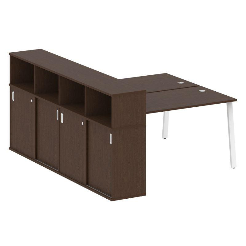 Metal System Рабочая станция с шкафом-купе на А-образном м/к БА.РС-СШК-4.3 Т Венге Цаво/Металл Белый Metal System Рабочая станция с шкафом-купе на А-образном м/к БА.РС-СШК-4.3 Т Венге Цаво/Металл Белый