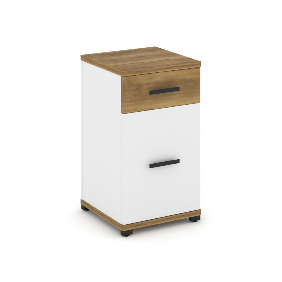 Concept Тумба опорная/приставная 1 ящ.+1 распаш. фасад CN.TUO-005 B Сандал Янтарный/Белый Бриллиант/