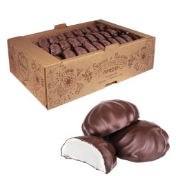 Зефир ЯШКИНО "Ванильный" в шоколадной глазури, 1000 г, картонная коробка, КЗ110
