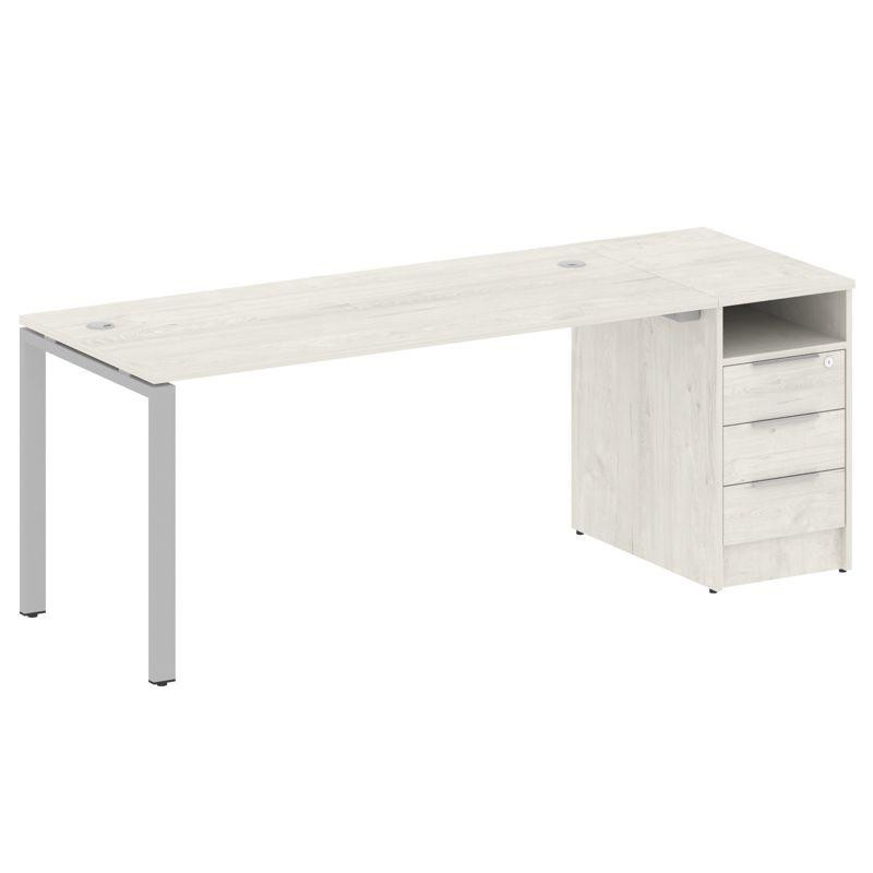 Metal System Рабочая станция с тумбой на П-образном м/к БП.РС-СТП-1.4 Дуб Наварра/Металл Серый 2012* Metal System Рабочая станция с тумбой на П-образном м/к БП.РС-СТП-1.4 Дуб Наварра/Металл Серый 2012*