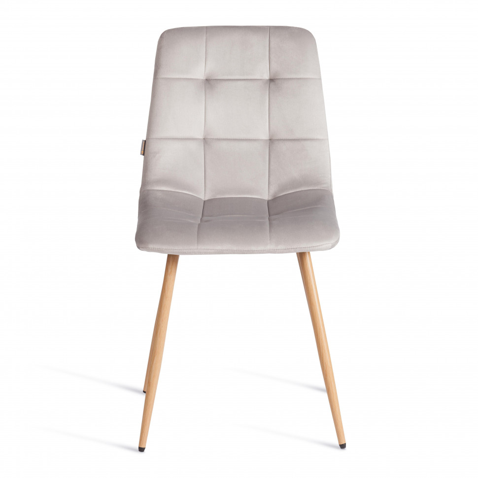 Стул CHILLY (mod. JSC-220) Велюр/металл , 44,5х52,5х88 см, Light grey (светло-серый) HLR14 / натуральный