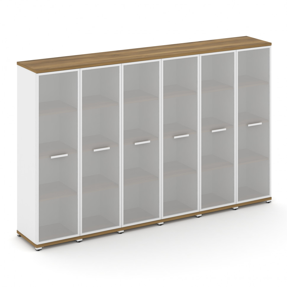 Concept Шкаф 6 узких секций, 4 ниши CN.STU-466 RMW W Сандал Янтарный/Белый Бриллиант/Металл Белый/Са