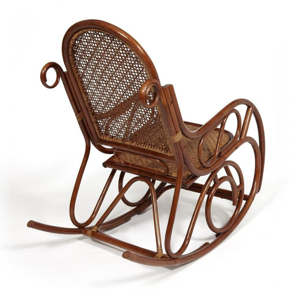 Кресло-качалка Milano/Милано (разборная)/без подушки / натуральный ротанг, 58х136х103см, пекан орех