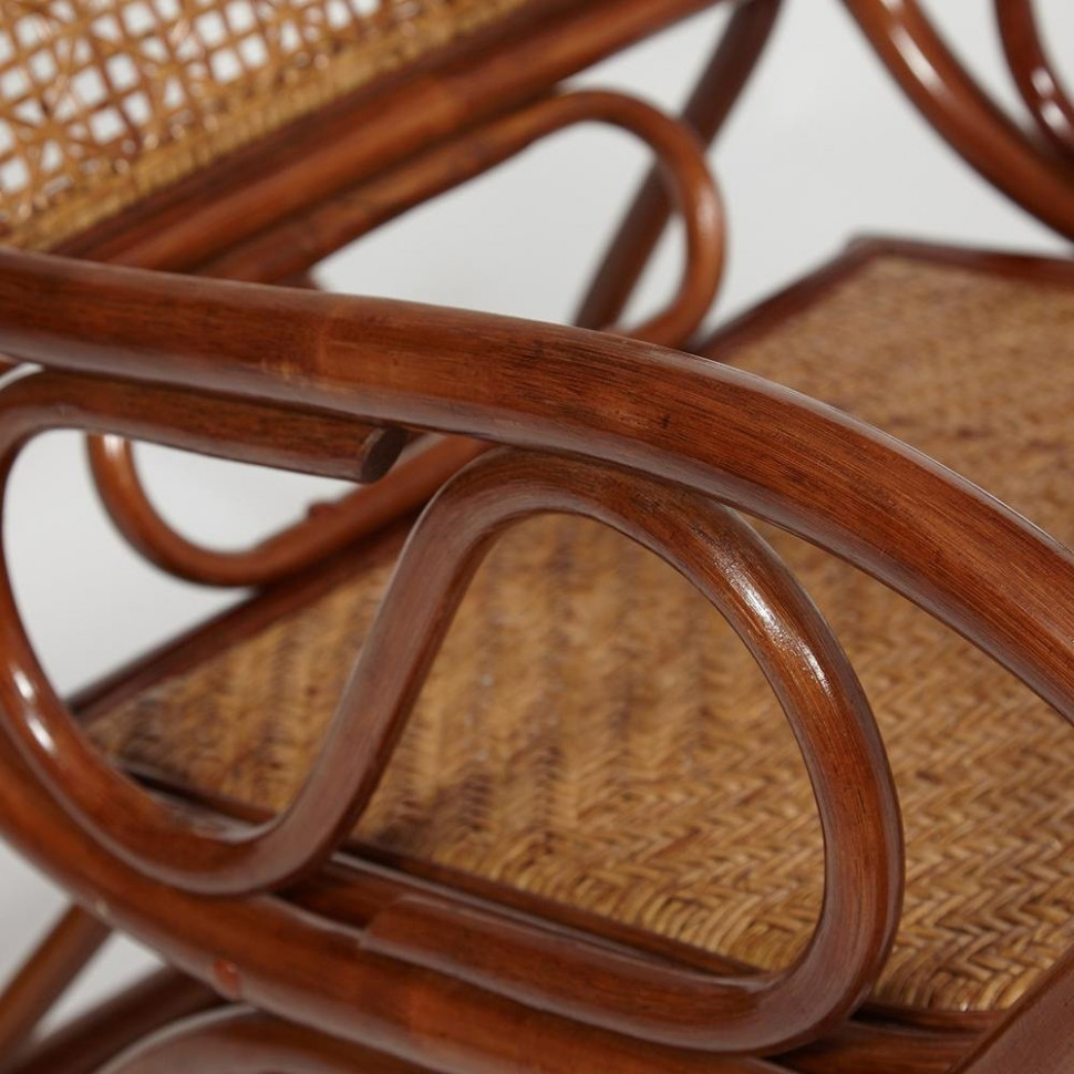 Кресло-качалка Milano/Милано (разборная)/без подушки / натуральный ротанг, 58х136х103см, пекан орех