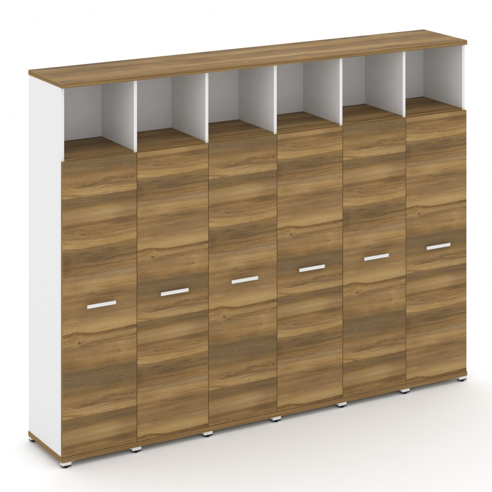 Concept Шкаф 6 узких секций, 5 ниш CN.STU-566 W Сандал Янтарный/Белый Бриллиант/Металл Белый 2500*42