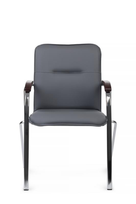 Стул самба с деревянными подлокотниками SMB-02H Хром гальв. Серый