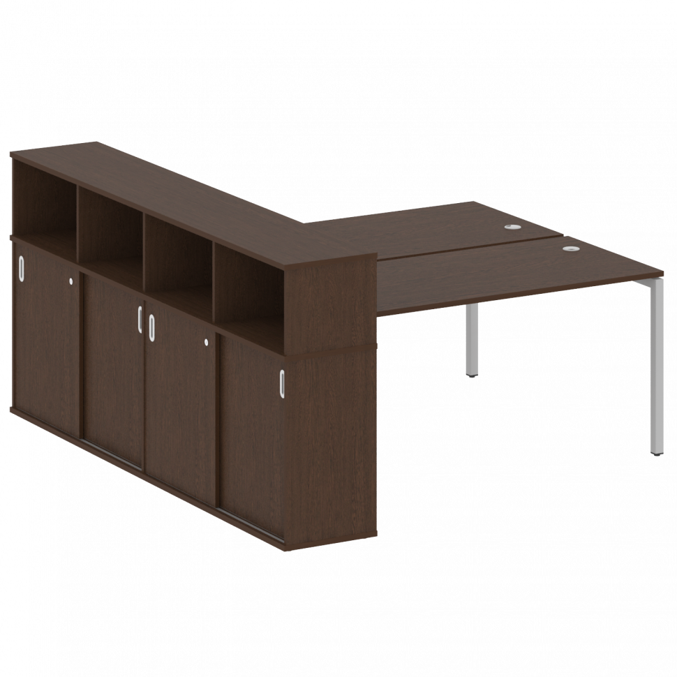 Metal System Quattro Рабочая станция с шкафом-купе на П-образном м/к 40БП.РС-СШК-4.4 Т Венге Цаво/Ме Metal System Quattro Рабочая станция с шкафом-купе на П-образном м/к 40БП.РС-СШК-4.4 Т Венге Цаво/Ме