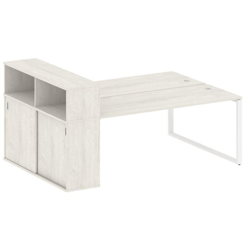 Metal System Рабочая станция с шкафом-купе на О-образном м/к БО.РС-СШК-2.5 Т Дуб Наварра/Металл Белы Metal System Рабочая станция с шкафом-купе на О-образном м/к БО.РС-СШК-2.5 Т Дуб Наварра/Металл Белы