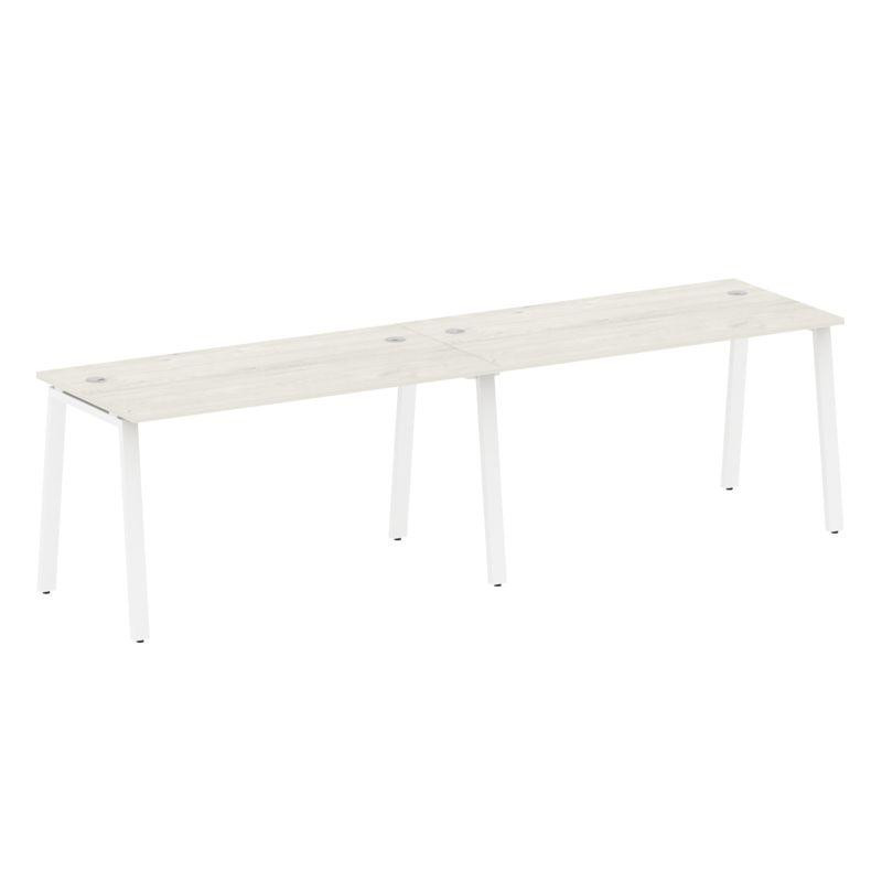 Metal System Рабочая станция на 2 места на А-образном м/к БА.СМ-2.3 Дуб Наварра/Металл Белый 2800*72 Metal System Рабочая станция на 2 места на А-образном м/к БА.СМ-2.3 Дуб Наварра/Металл Белый 2800*72