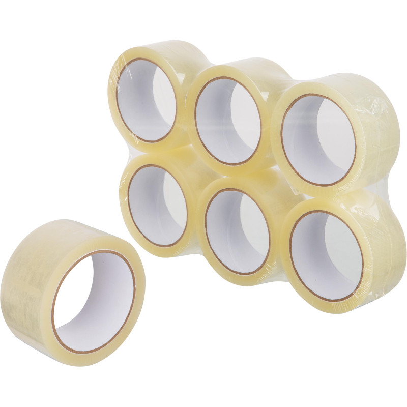 Клейкая лента упаковочная 48мм х 66м 43 мкр прозрачная 6 шт/уп СПб