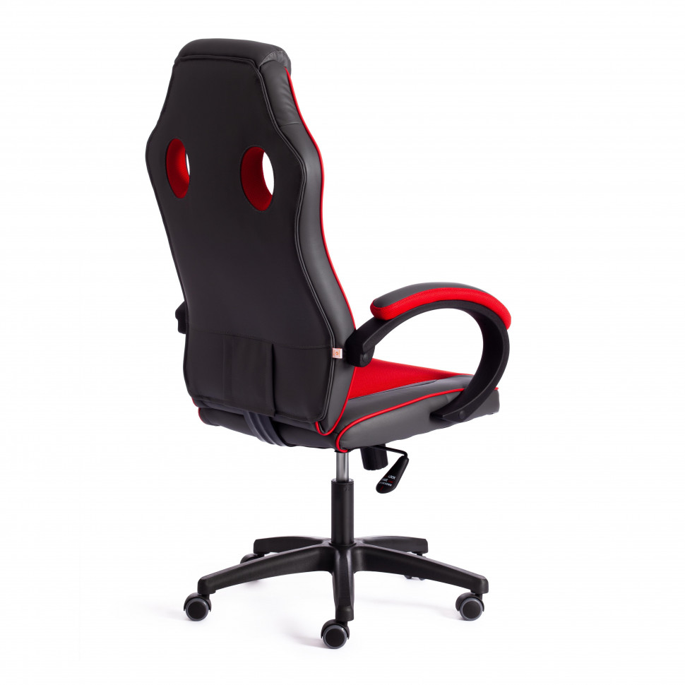 Кресло RACER GT new кож/зам/ткань, металлик/красный, 36/08