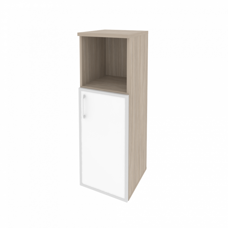 Onix Шкаф средний узкий правый O.SU-2.2 R (R) white Дуб Аттик/Стекло White 400*420*1207