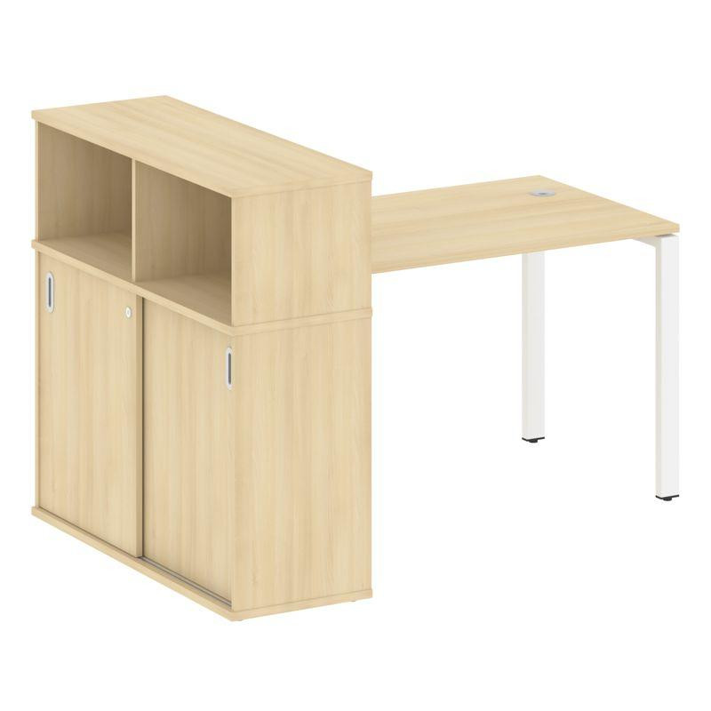 Metal System Стол письменный с шкафом-купе на П-образном м/к БП.РС-СШК-3.2 Т Акация Лорка/Металл Бел Metal System Стол письменный с шкафом-купе на П-образном м/к БП.РС-СШК-3.2 Т Акация Лорка/Металл Бел