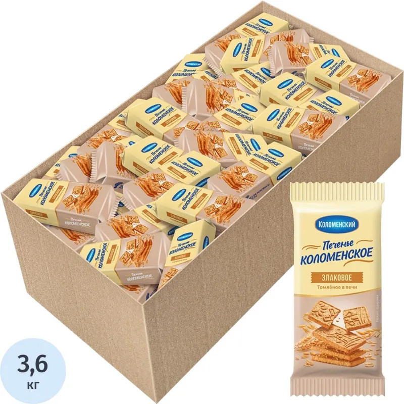 Печенье Коломенское злаковое, 30гx120шт, уп/3,6кг