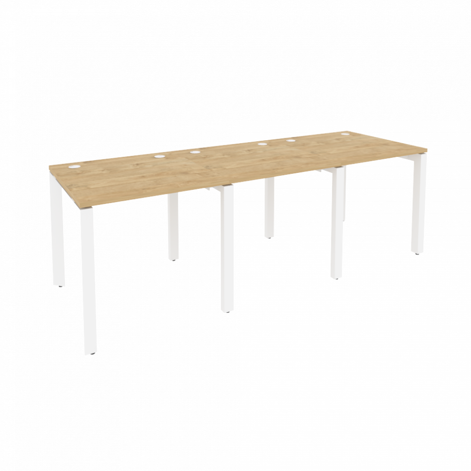 Onix Рабочая станция на П-образном м/к O.MP-RS-3.0.8 Тиквуд Светлый/Металл Белый 2340*800*750