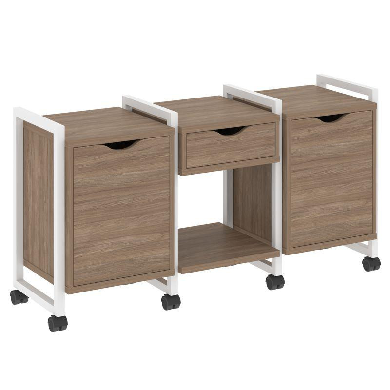 Loft Тумба на колесных опорах VR.L-TN-7.K Дуб Аризона/Металл Белый 1440*460*767 Loft Тумба на колесных опорах VR.L-TN-7.K Дуб Аризона/Металл Белый 1440*460*767