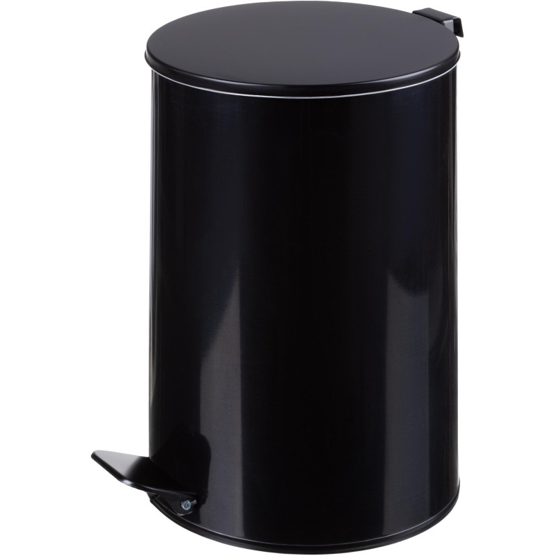 Ведро мусорное с педалью 20л стальное, черное, 250х400мм