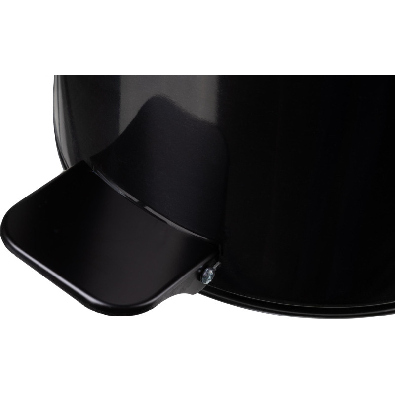 Ведро мусорное с педалью 20л стальное, черное, 250х400мм