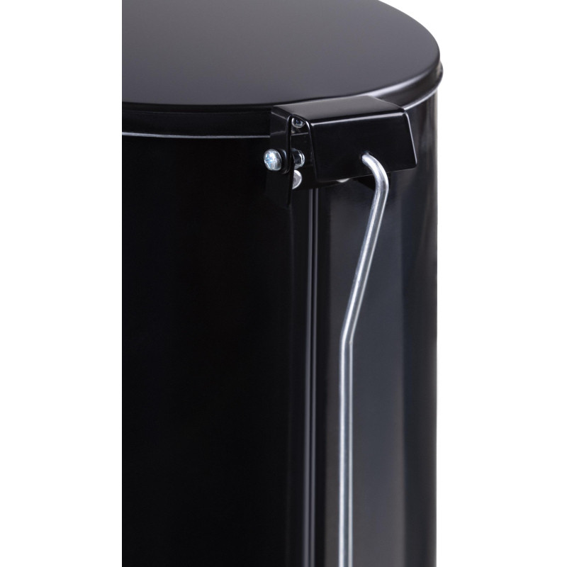 Ведро мусорное с педалью 20л стальное, черное, 250х400мм