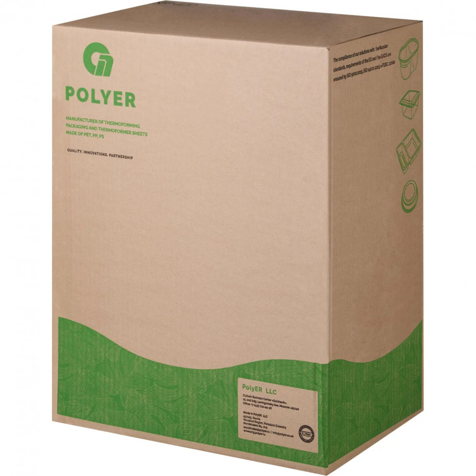 Крышка для стакана d95мм купольная c отверстием (ПЭТ) 1000шт/кор