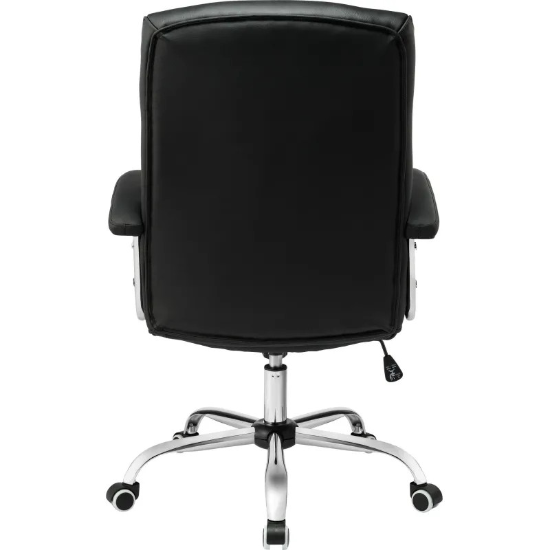 Кресло BN_Dt_EChair-550 TR рец.кожа черная, хром