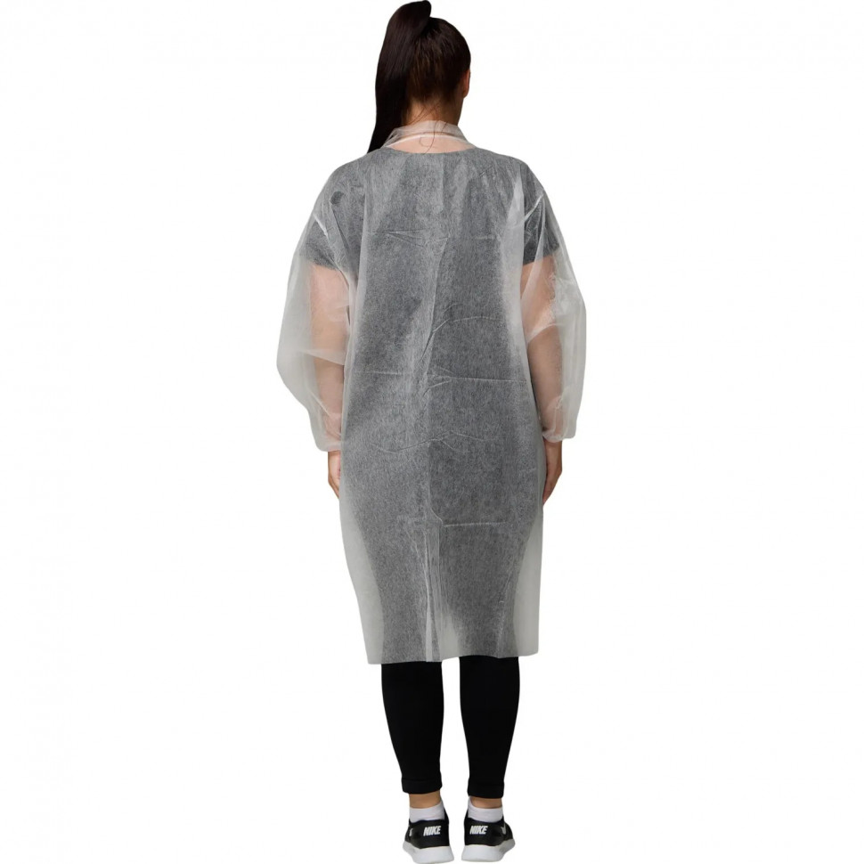 Халат н/с процед, рук.рез, лип, XXXL(60-62), пл30, бел, Комус, 10шт/уп