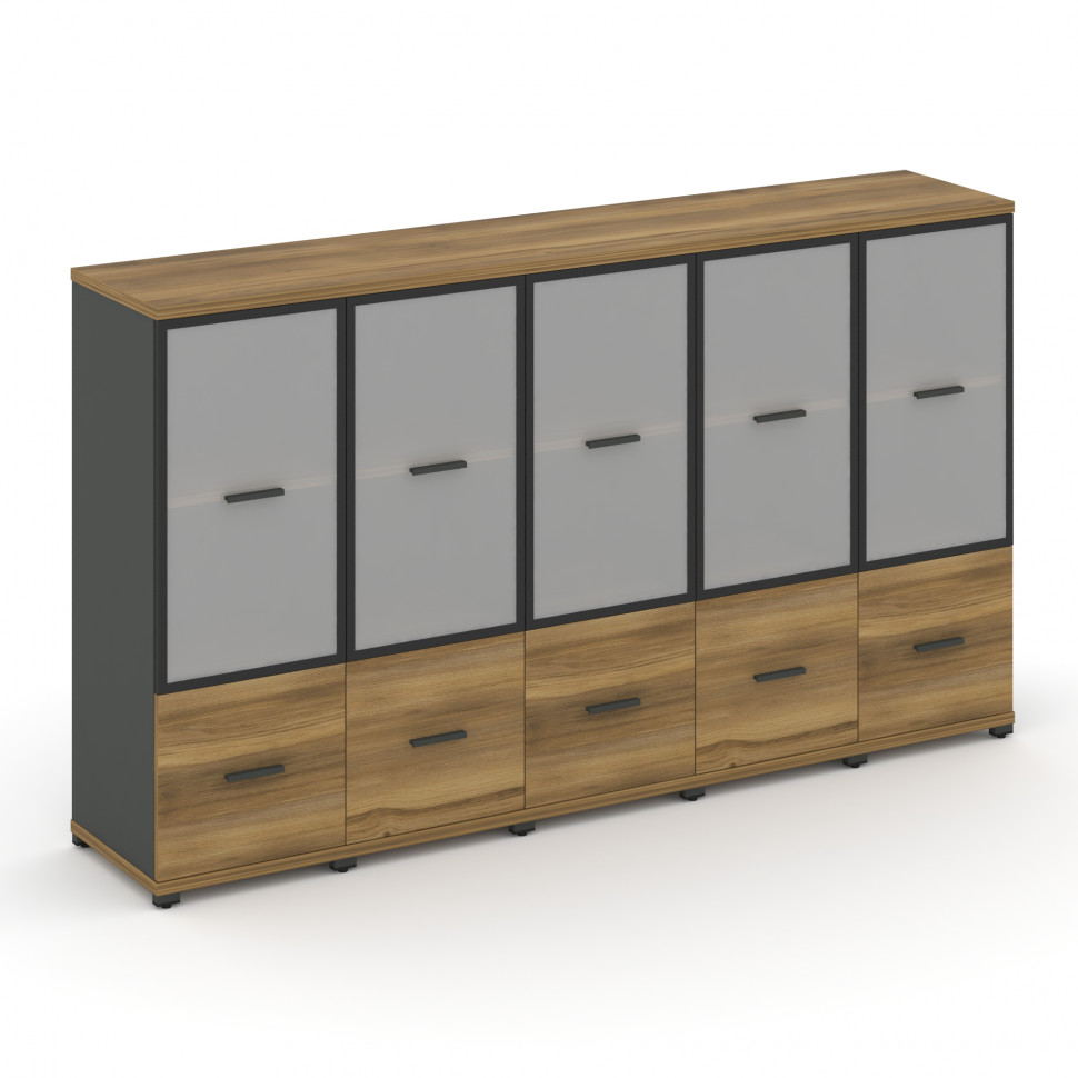 Concept Шкаф 5 узких секций, 3 ниши CN.STU-352 RMB A Сандал Янтарный/Антрацит/Металл Антрацит/Сатин