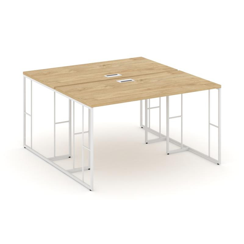 Rift Рабочая станция RF.DRS-002 Тиквуд Светлый/Металл Белый 1180*1232*750