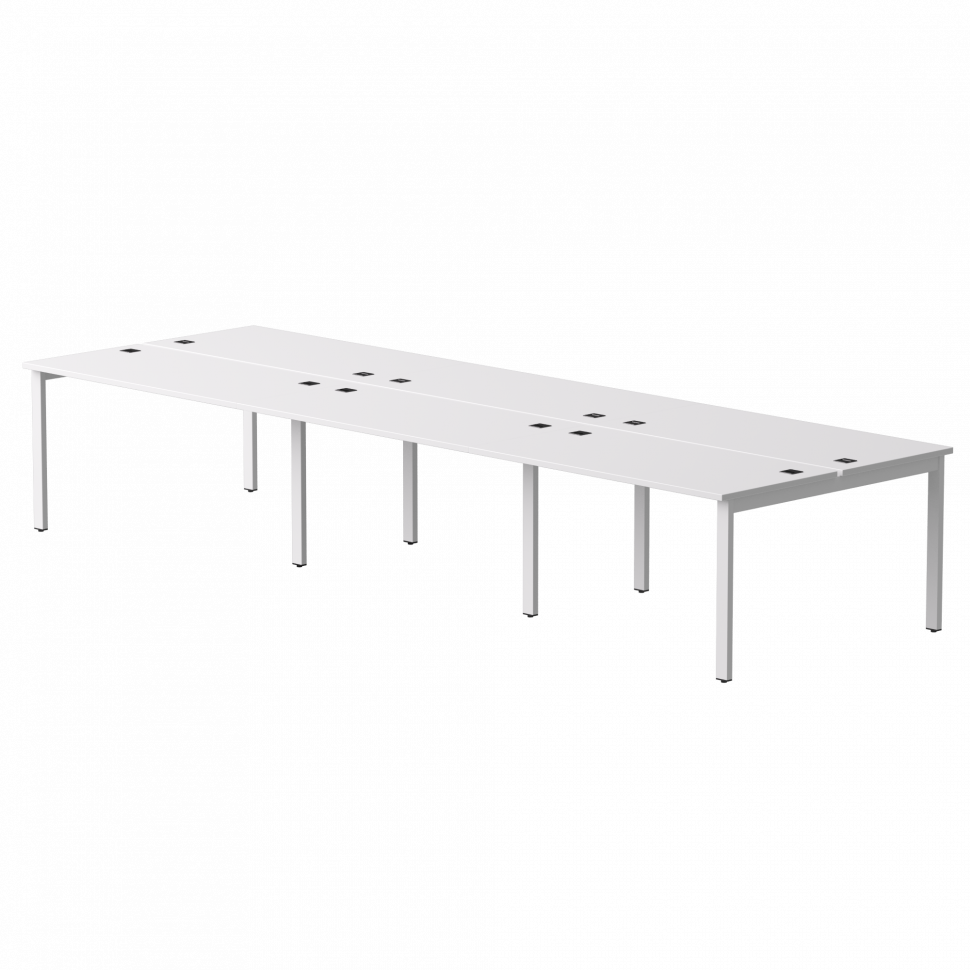 Бенч-система на 6 мест Everprof EVO (ЭВО) на металлокаркасе 4740х670(1370)x755 Белый/Белый