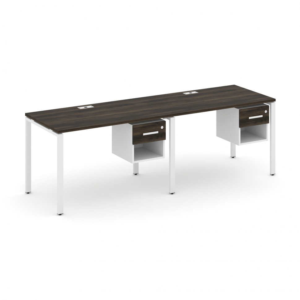 Concept Рабочая станция односторонняя с подвес. тумбами 2 места CN.ORS-118 W Дуб Мали/Белый Бриллиан