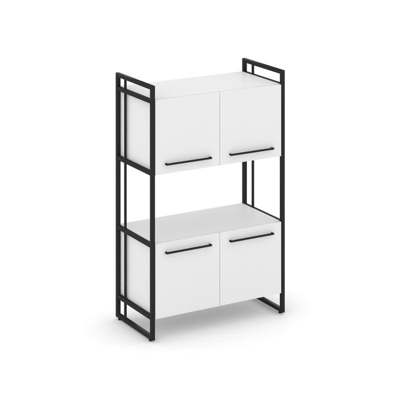 Rift Шкаф 3 ниши широкий RF.SS-33 Белый Бриллиант/Металл Черный/Черный Ручки 798*396*1286