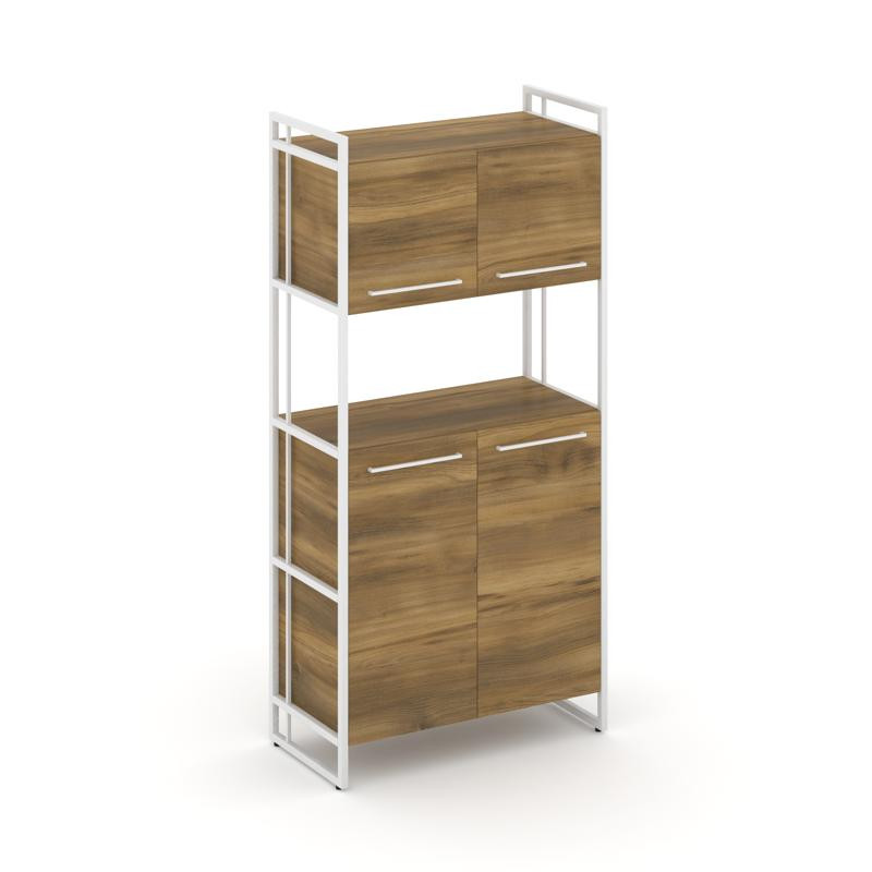 Rift Шкаф 4 ниши широкий RF.SS-42 Сандал Янтарный/Металл Белый/Белый Ручки 798*396*1648