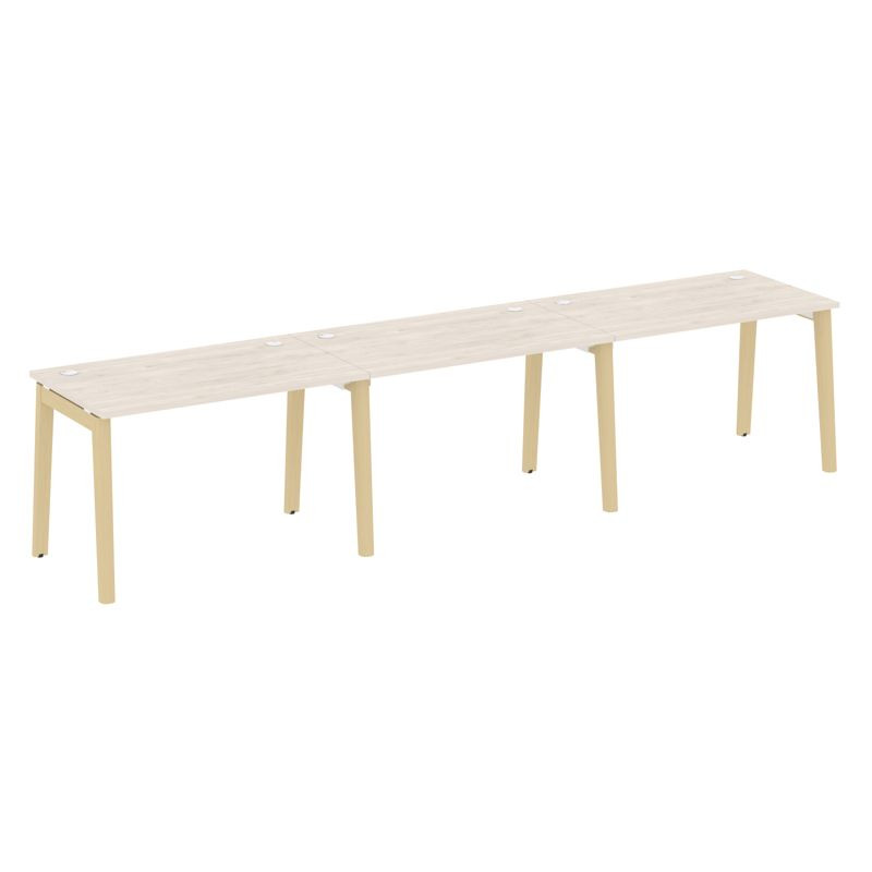 Onix Wood Рабочая станция OW.RS-3.2.7 Денвер Светлый/Дуб Светлый/Металл Белый 3540*720*750