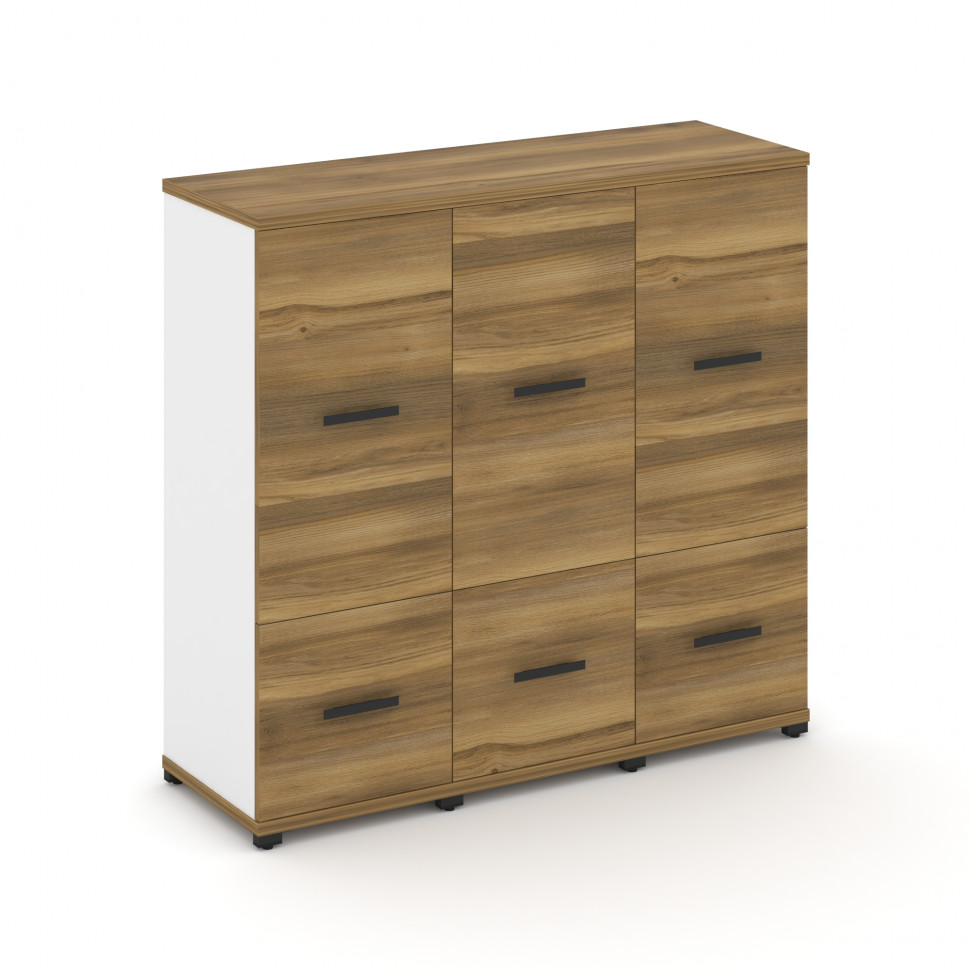 Concept Шкаф 3 узкие секции, 3 ниши CN.STU-332 B Сандал Янтарный/Белый Бриллиант/Металл Черный 1252*