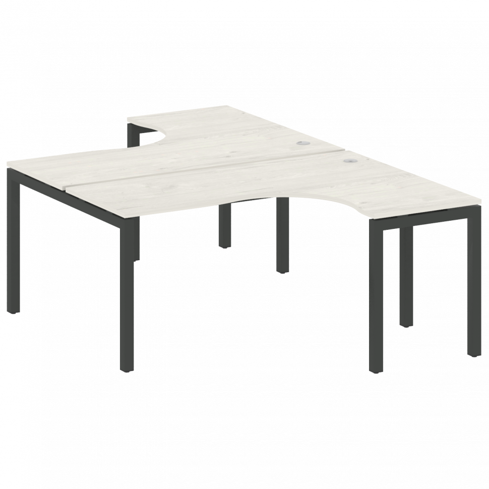 Metal System Quattro Рабочая станция криволинейная на П-образном м/к 50БП.РАС-СА-2.4 Дуб Наварра/Мет