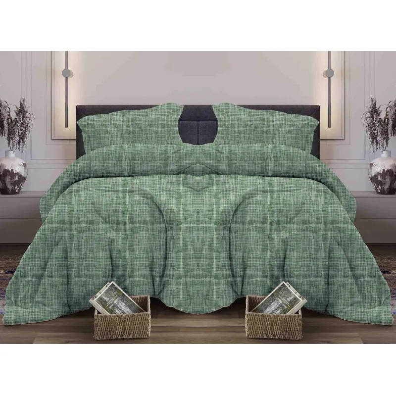 Постельное белье 1,5сп бязь набив. 120г/м2 (нав.70х70 2шт.), Контур зеленый
