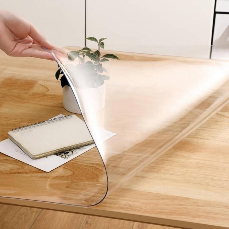 Скатерть на стол гиб. стекло Dekorelle 100х60см, толщ 0,8мм прозрач