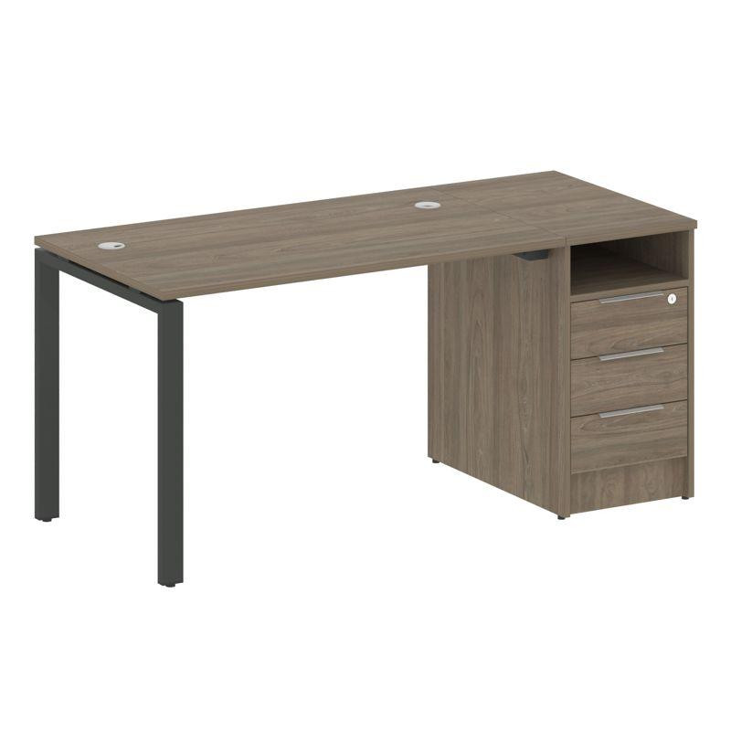 Metal System Рабочая станция с тумбой на П-образном м/к БП.РС-СТП-1.2 Вяз Благородный/Металл Антраци Metal System Рабочая станция с тумбой на П-образном м/к БП.РС-СТП-1.2 Вяз Благородный/Металл Антраци