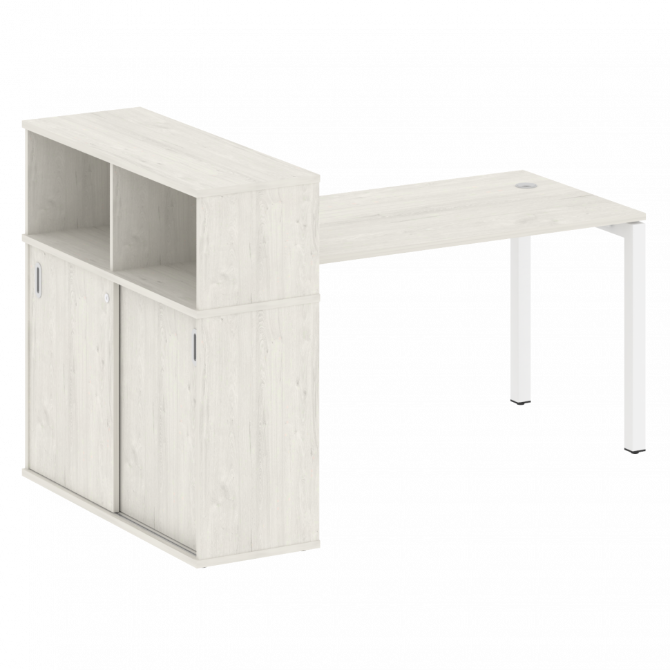 Metal System Quattro Стол письменный с шкафом-купе на П-образном м/к 50БП.РС-СШК-3.3 Т Дуб Наварра/М Metal System Quattro Стол письменный с шкафом-купе на П-образном м/к 50БП.РС-СШК-3.3 Т Дуб Наварра/М