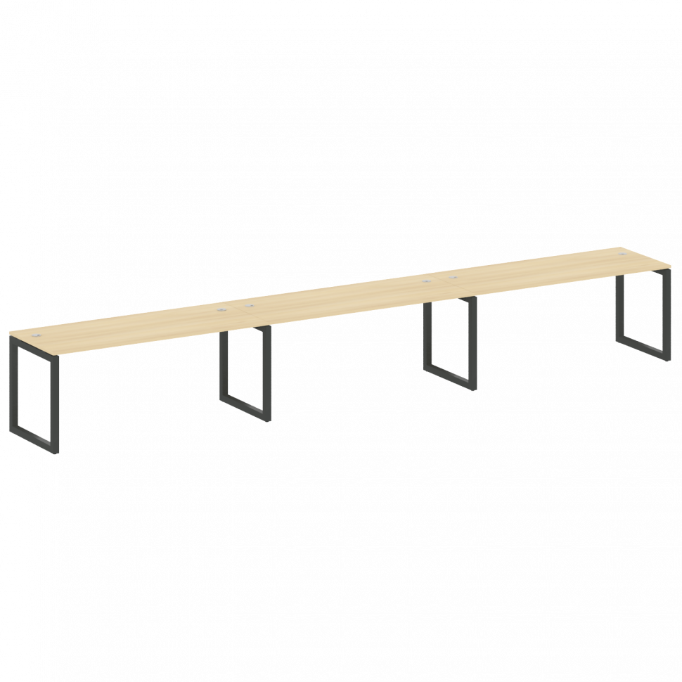 Metal System Quattro Рабочая станция на 3 места на О-образном м/к 50БО.СМ-3.5 Акация Лорка/Металл Ан