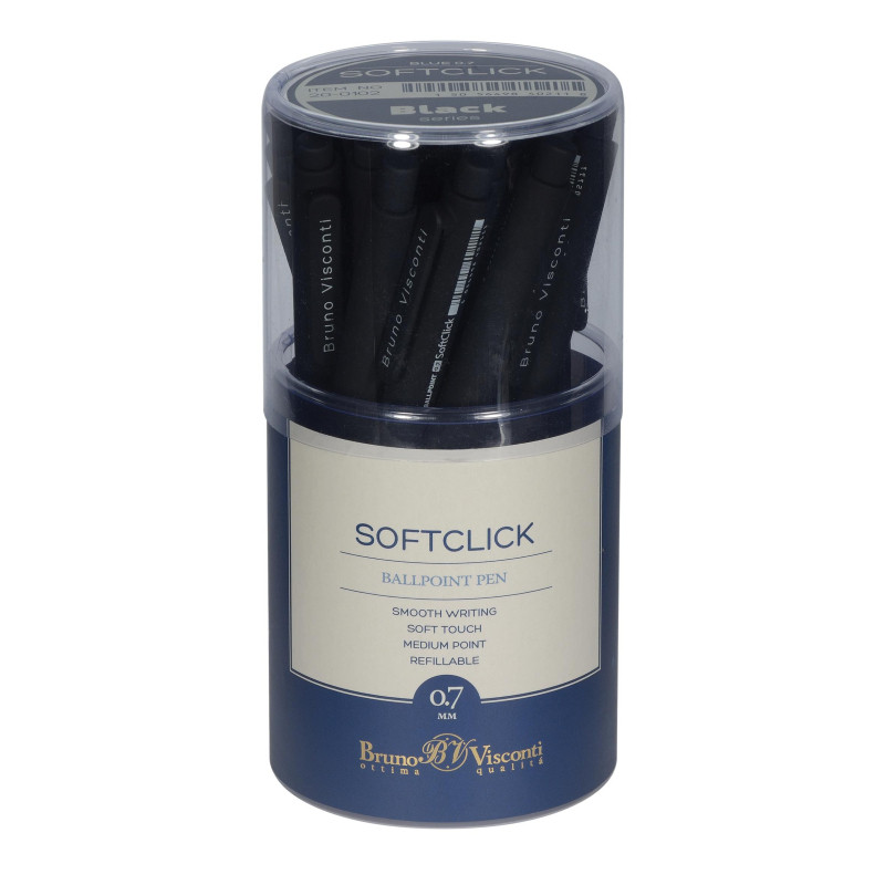 Ручка шариковая автомат. SoftClick.Black 0.7мм синяя 20-0102