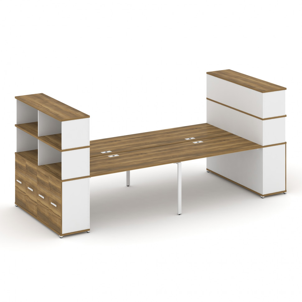 Concept Рабочая станция с опорными распаш. шкафами с надставкой выс. CN.DRS-275 W Сандал Янтарный/Бе Concept Рабочая станция с опорными распаш. шкафами с надставкой выс. CN.DRS-275 W Сандал Янтарный/Бе