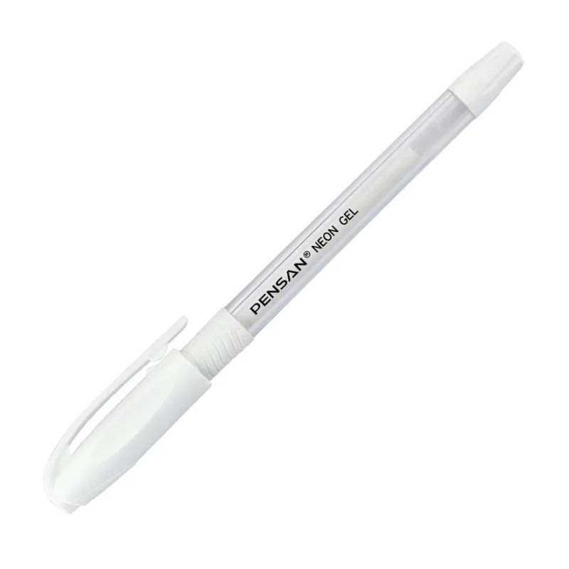 Ручка гелевая неавтомат. PENSAN NEON WHITE1,0мм,бел.черн,манж,2290/12