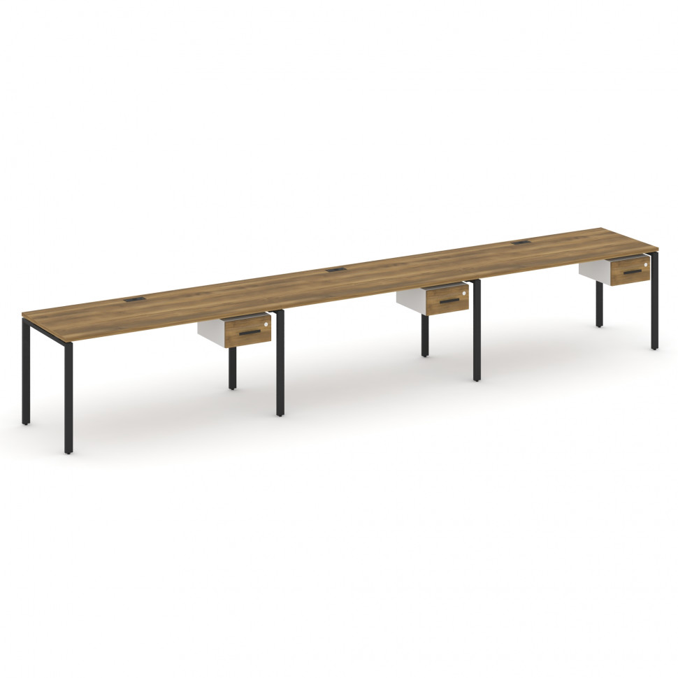 Concept Рабочая станция односторонняя с подвес. тумбами 3 места CN.ORS-132 B Сандал Янтарный/Белый Б