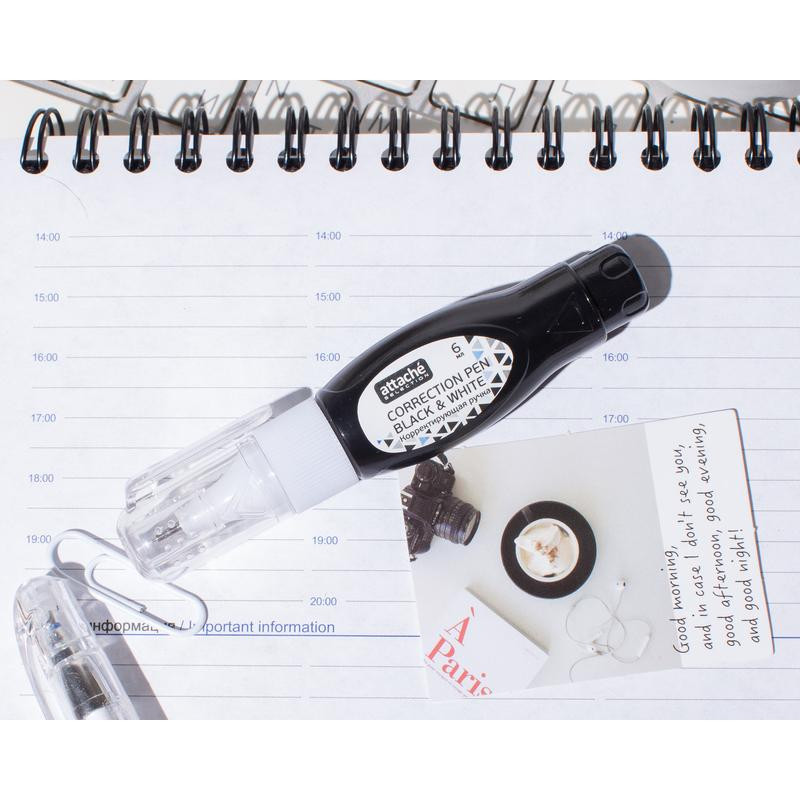 Корректирующий карандаш 6мл Attache Selection Black &amp; White мет нак