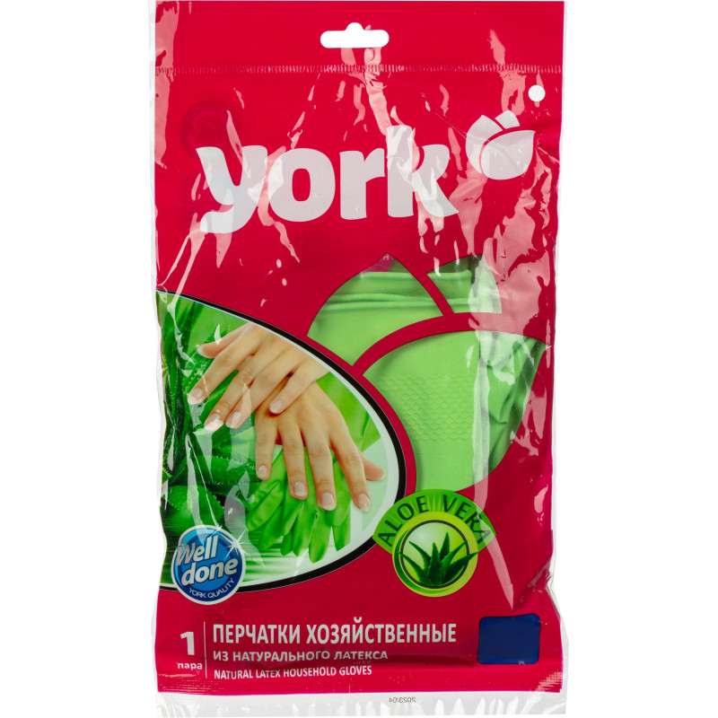 Перчатки резиновые YORK Алоэ ароматизированные р-р L 092140