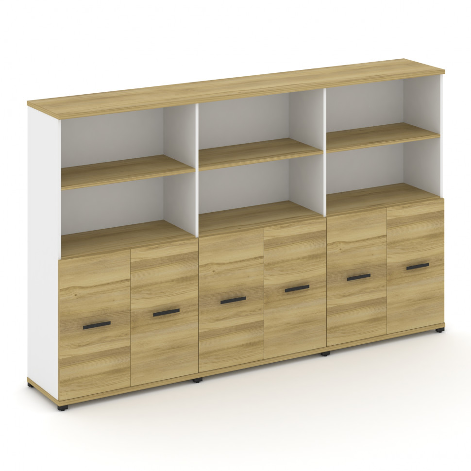 Concept Шкаф 3 широкие секции, 4 ниши CN.STS-431 B Дуб Винченцо/Белый Бриллиант/Металл Черный 2500*4 Concept Шкаф 3 широкие секции, 4 ниши CN.STS-431 B Дуб Винченцо/Белый Бриллиант/Металл Черный 2500*4