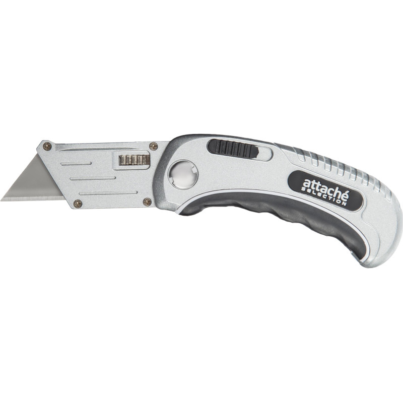 Нож универсальный Attache Selection 19мм,трапец.,ал+цинк.корп.,TPR вставка